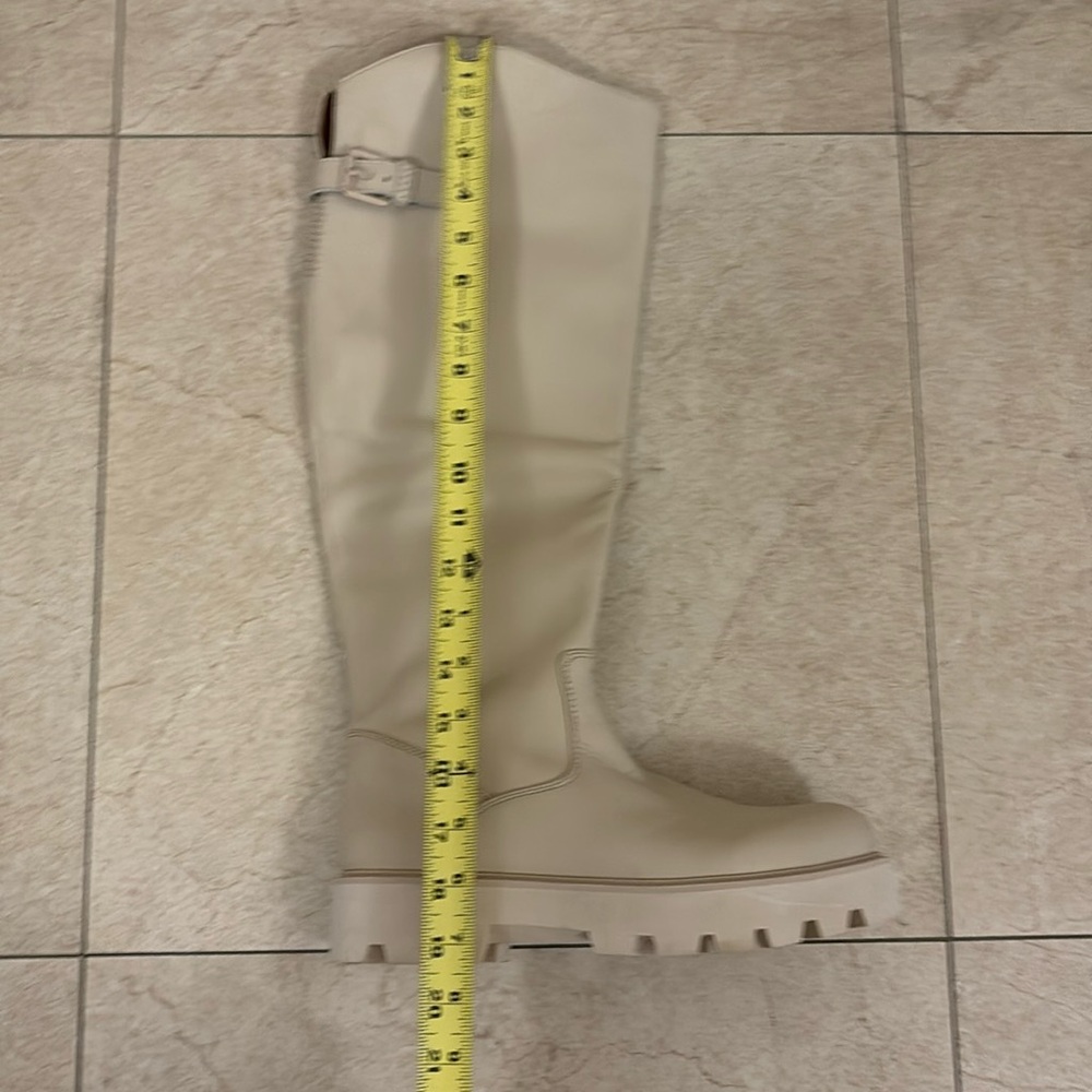 Franco Sarto Balin Cream Knee-High Lug Sole Boots - Picture 7 of 8